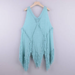 Lizeth Tassel Trim Sleeveless Top