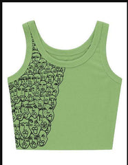 Amaris Figure Print Crop Top