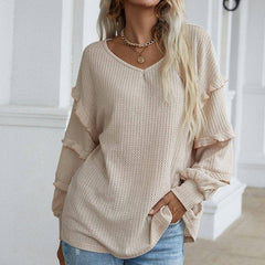 Ashlee Solid Loose Long Sleeves Top