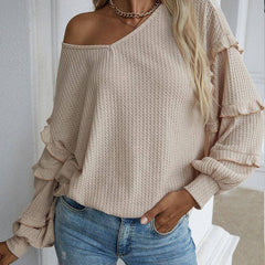 Ashlee Solid Loose Long Sleeves Top