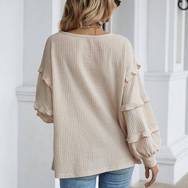 Ashlee Solid Loose Long Sleeves Top