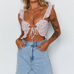 Aubrie Ditsy Ring Linked Crop Top