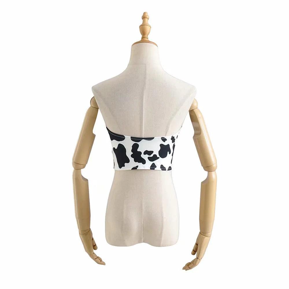 Caylee Cow Pattern Print Bandana Top