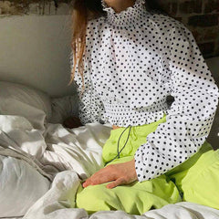 Gabriella Polka Dot Turtle Neck Blouse