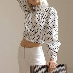 Gabriella Polka Dot Turtle Neck Blouse