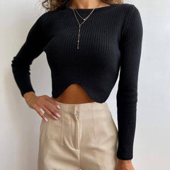 Keyla Solid Asymmetric Trim Top