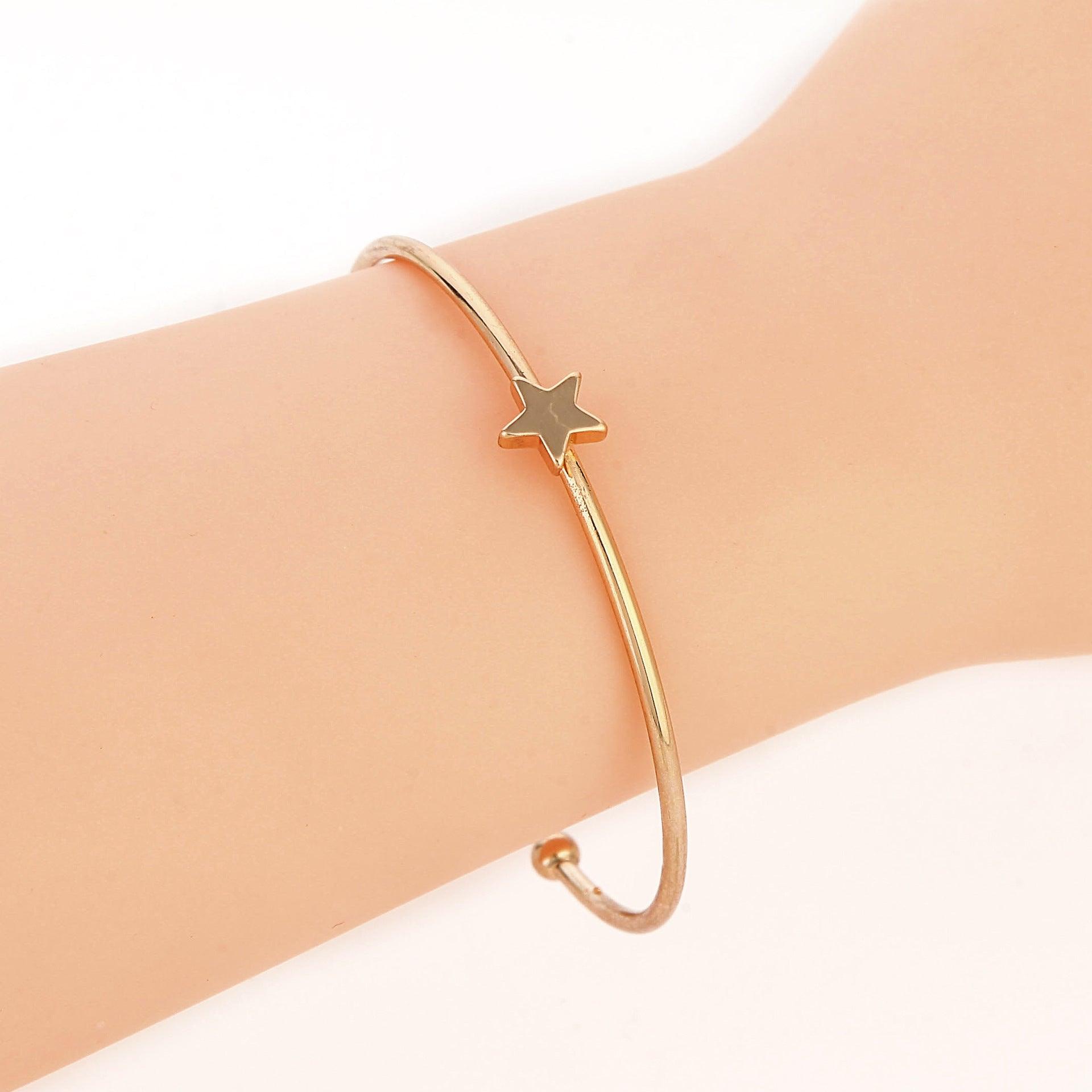 Audrie 4 Pcs Fashion Wind Drill Moon Creative Pentagram Heart Bracelet