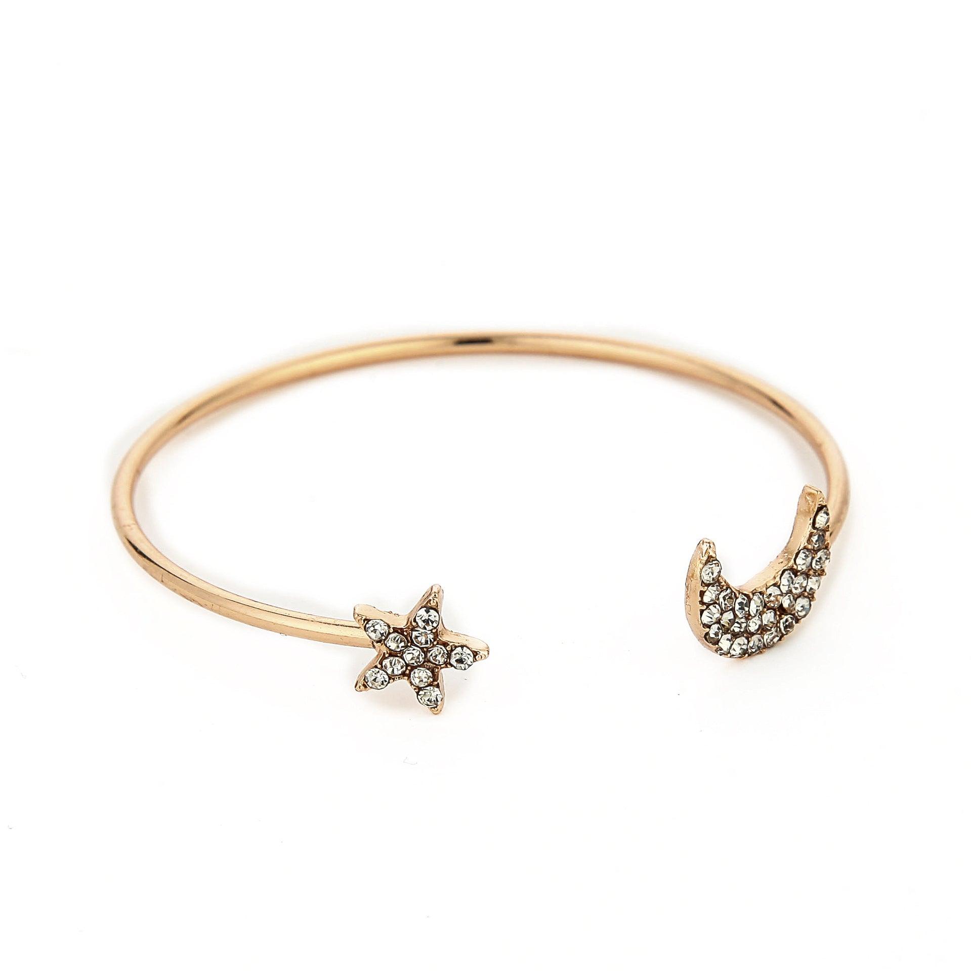 Audrie 4 Pcs Fashion Wind Drill Moon Creative Pentagram Heart Bracelet
