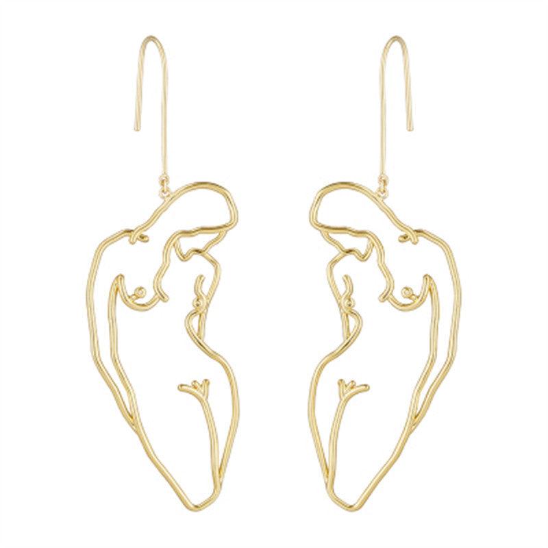Kallie Abstract Lady Hoop Earrings