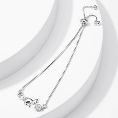 Philipa Silver Plated Cat and Ball Charm Bracelet