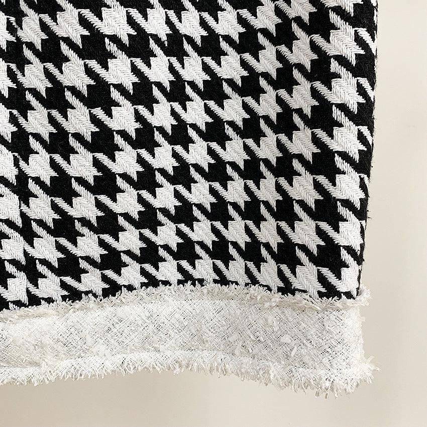 Gabriela Houndstooth Pattern Print Mini Skirt