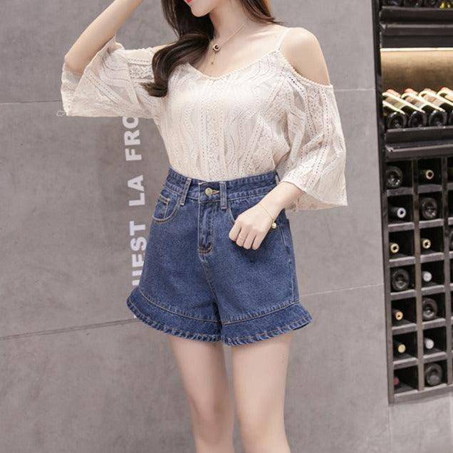 Elisabeth High Waist Mini Denim Shorts