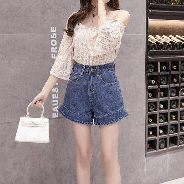 Elisabeth High Waist Mini Denim Shorts