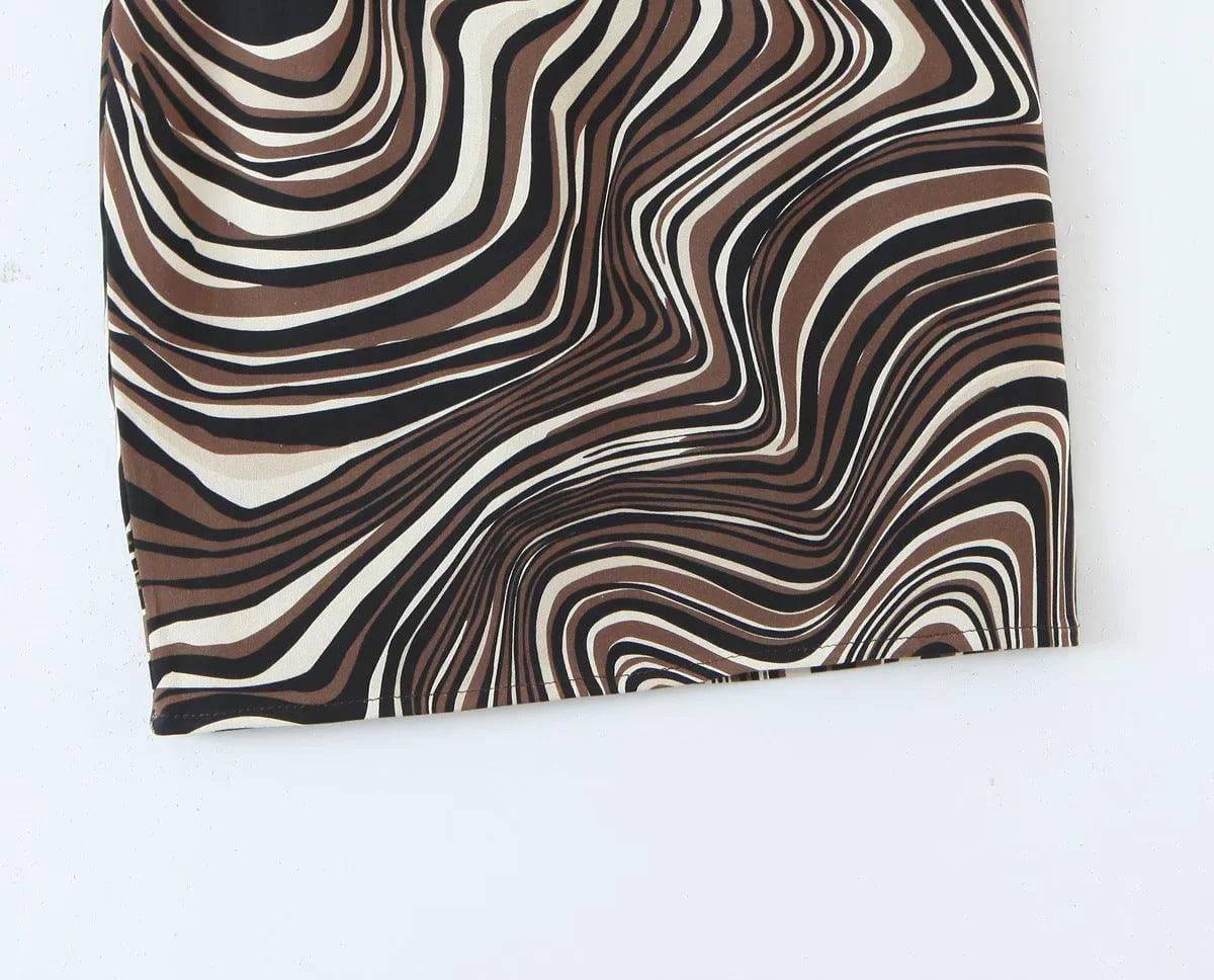 Alexandria Allover Fluid Print Skirt