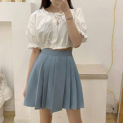 Evangeline Solid Pleated Skirt