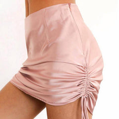 Aubree Drawstring Satin Skirt