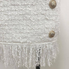 Angela Tweed Tassel Trim Skirt