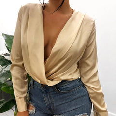 Allisson Solid Satin Bodysuit