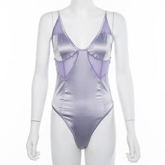 Yamilet Spaghetti Strap Satin Bodysuit
