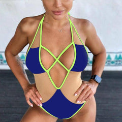 Areli Insert Mesh Contrast Binding One-piece Swimsuit