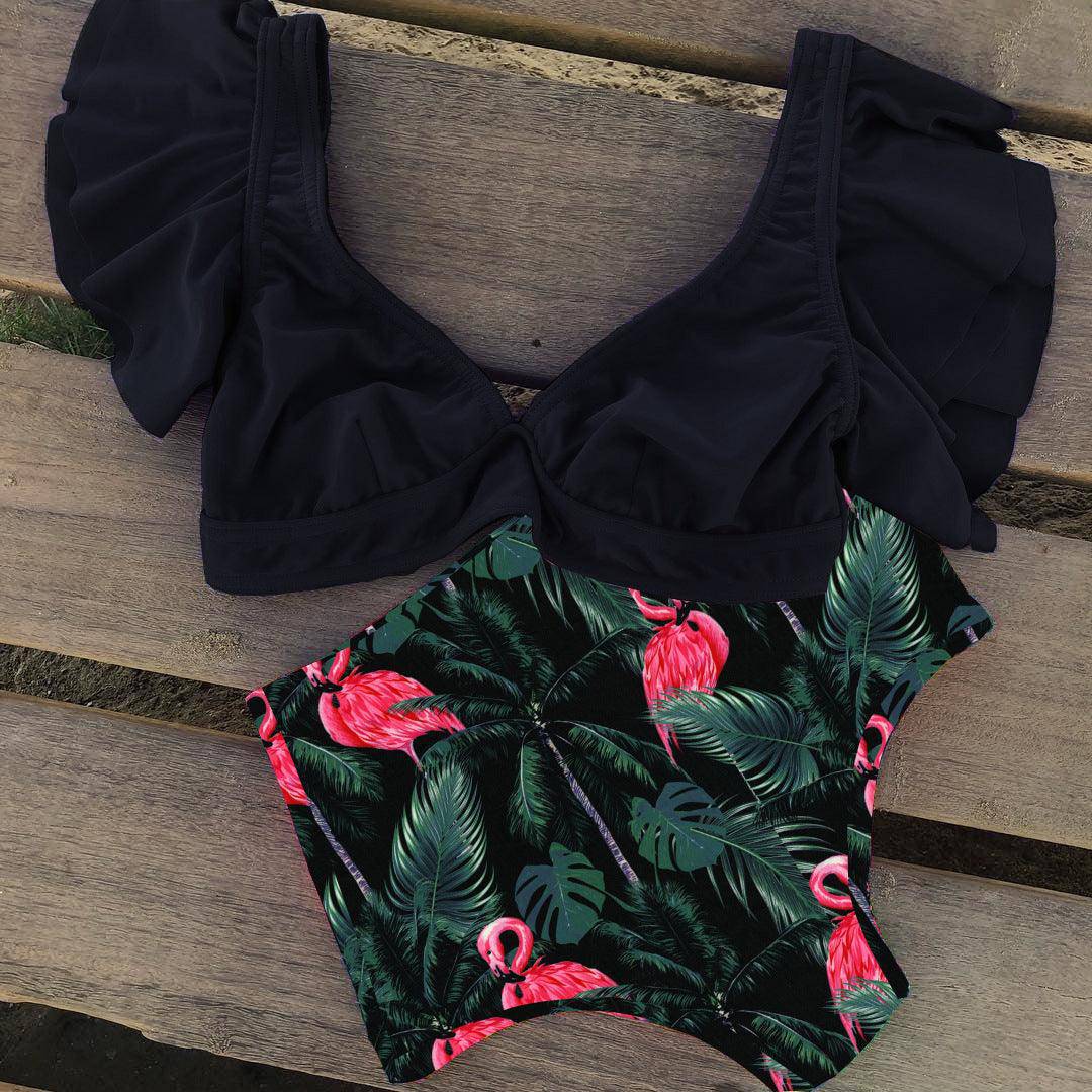 Ann Ruffle Sleeve Bikini Swimsuit