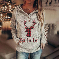 Amira Reindeer Print Hooded Jacket