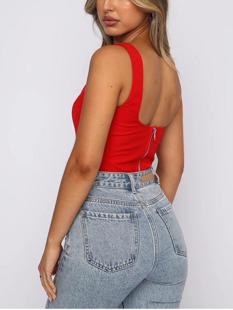 Jewel One Shoulder Strap Corset Top