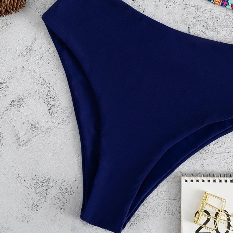 Contrast print cami bikini swimwear