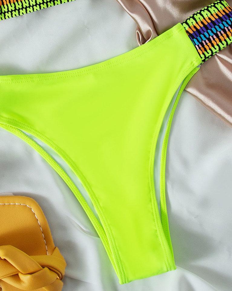 Contrast tube bikini swimwear
