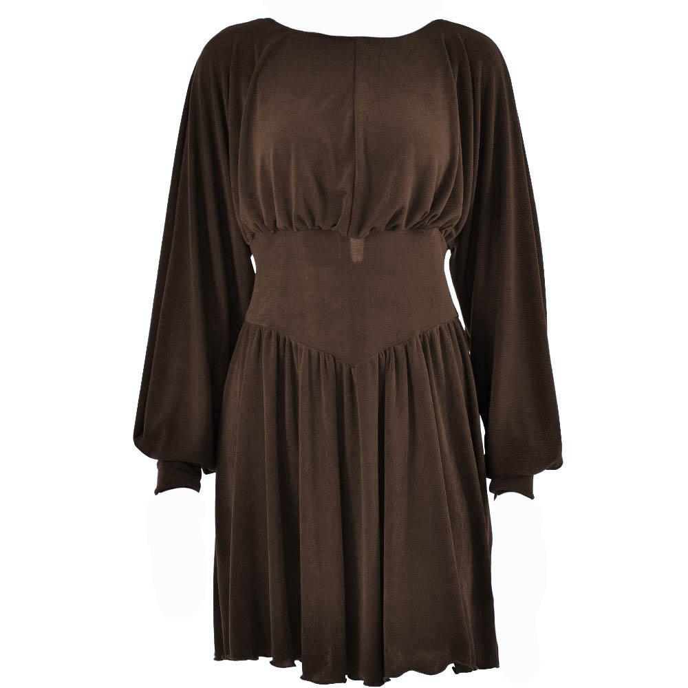 Button ruched corset solid long sleeve mini dress