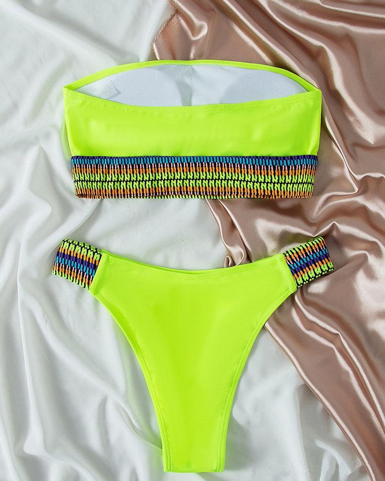 Contrast tube bikini swimwear