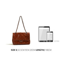 Solid PU leather ruched plaid crossbody purses bag