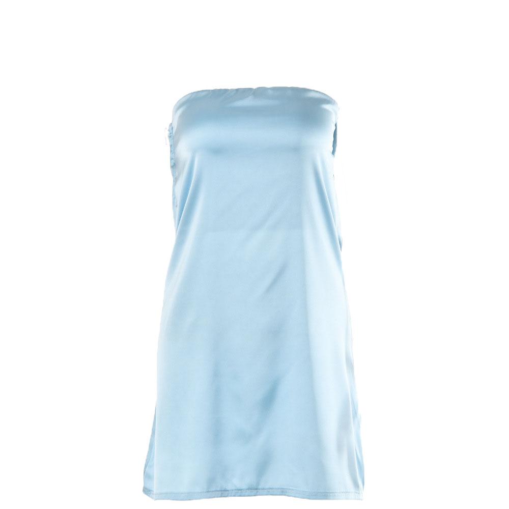 Satin hollow out backless A line solid tube mini dress