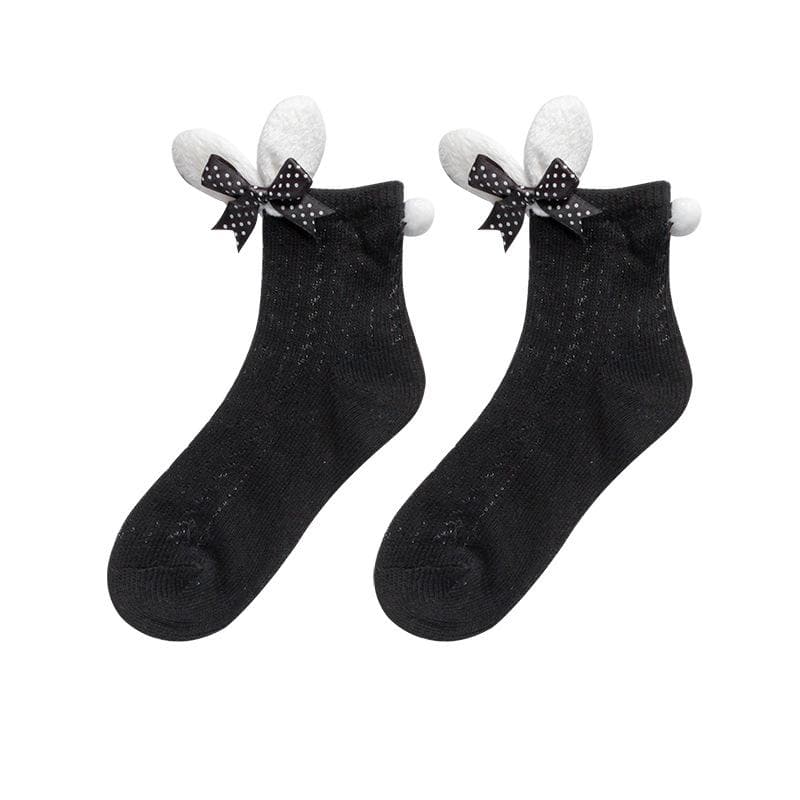 Bowknot bunny ears applique long socks