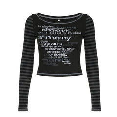 Striped patchwork long sleeve contrast stitch top