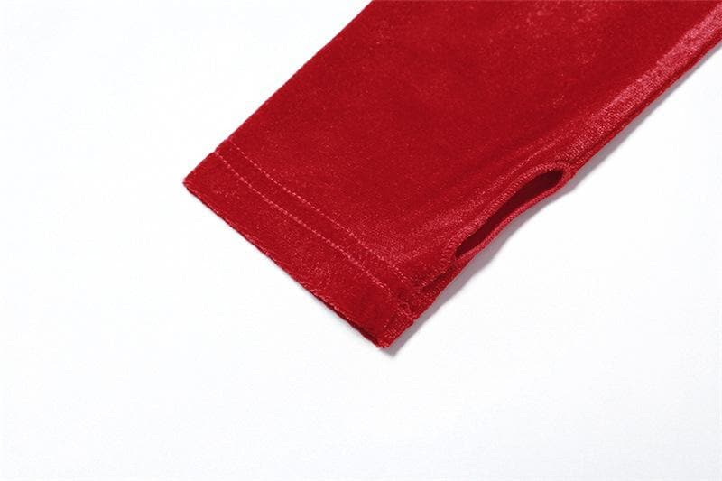 Sweetheart neck gloves velvet glitter mesh patchwork cami dress