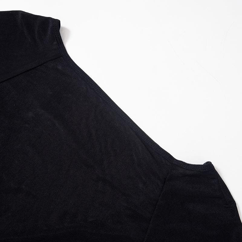 Backless solid off shoulder long sleeve top