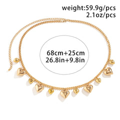 Solid heart pendant waist chain