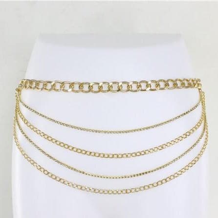 Metal layered waist chain