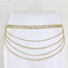 Metal layered waist chain