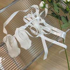 Wrap around tie satin long socks