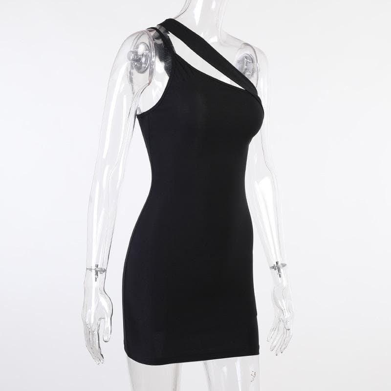 One shoulder hollow out dress