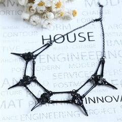 Skull pendant layered chain necklace