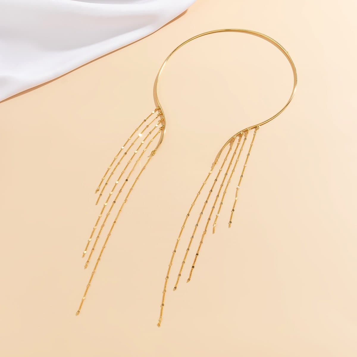 Solid tassels open necklace