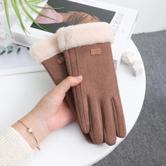 Touch screen Windproof tag fluffy gloves