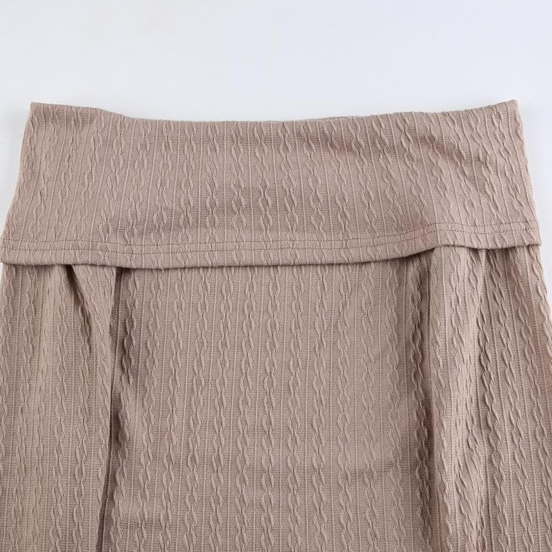Textured off shoulder long sleeve solid top