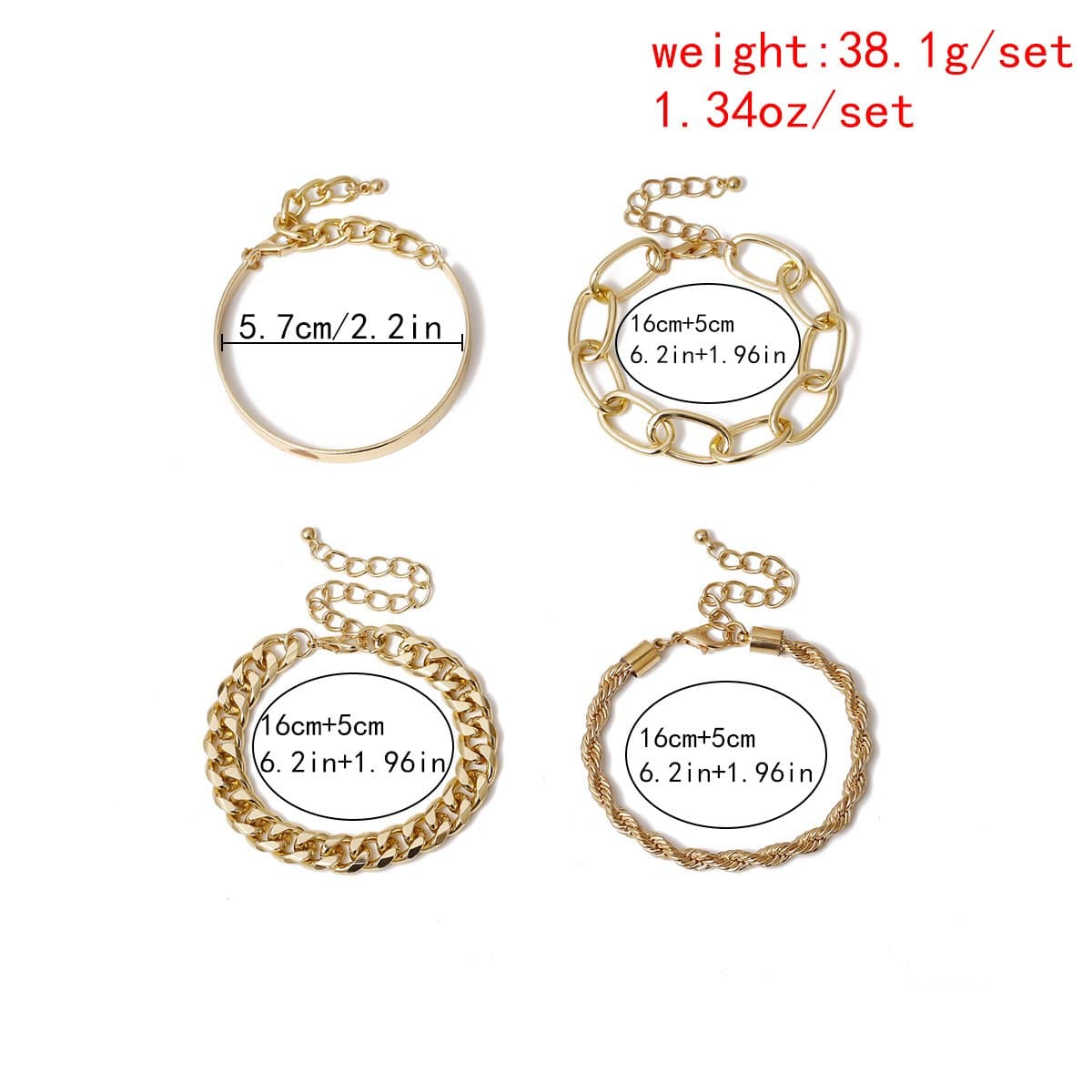 4pcs chain bracelet