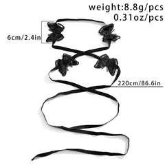 Self tie butterfly applique solid velvet bracelet