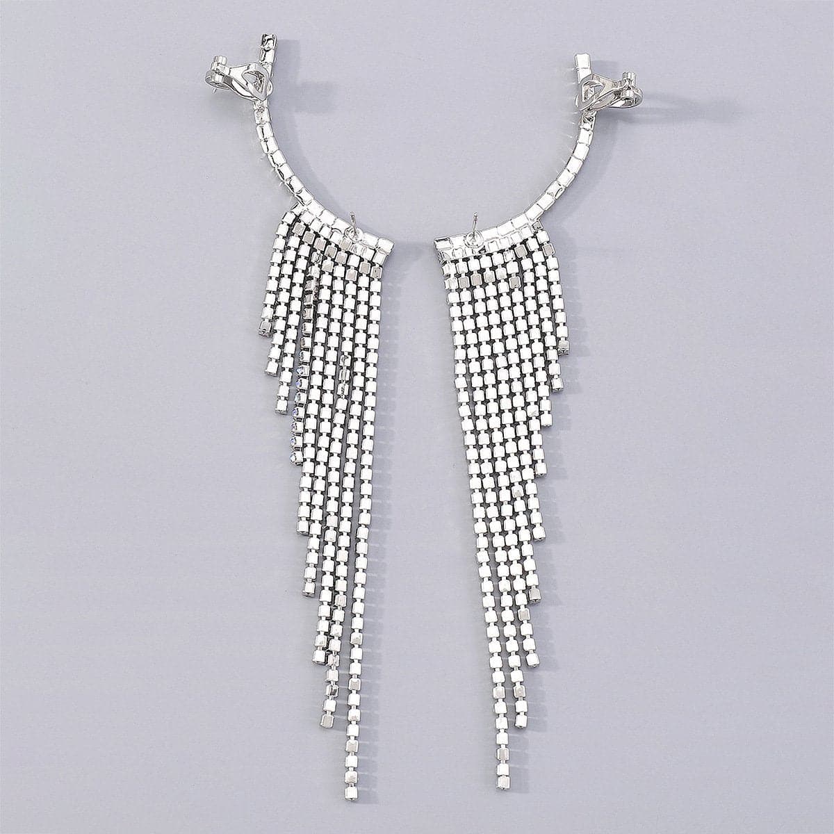 Tassels rhinestone pendant irregular earrings