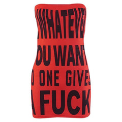 Sleeveless contrast print backless tube mini dress